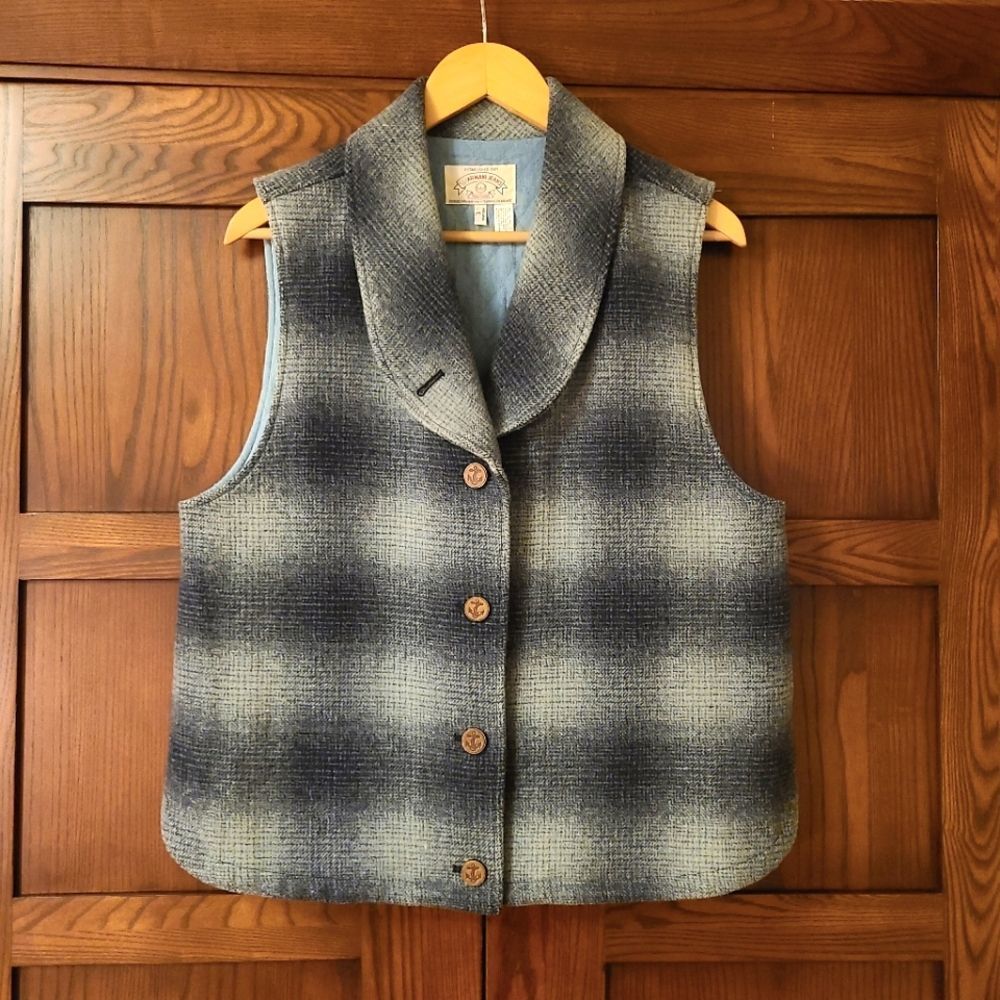 Vintage Armani Jeans Wool Blend Plaid Vest
